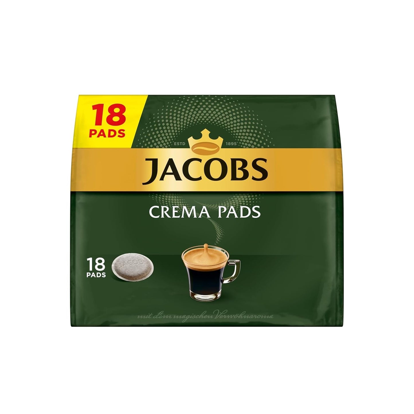 Jacobs Pads Crème, Senseo-compatibele Pads, 5 x 18 Getränke, 90 Kaffeepads