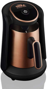 Arzum Okka Minio Turks koffiezetapparaat, Moka, 1-4 kopjes, 300 ml roestvrijstalen pot, morsbescherming, slim zetsysteem, wasbare pot, 480 W, koper