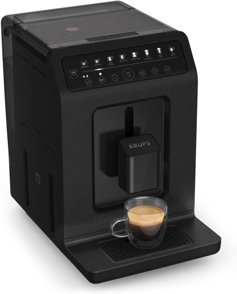 Krups EA897B Evidence ECOdesign automatische espressomachine, automatische espresso- en cappuccinofunctie, Quattro Force technologie, one-touch melkbekers, 8 presets, melksysteem, 1450W