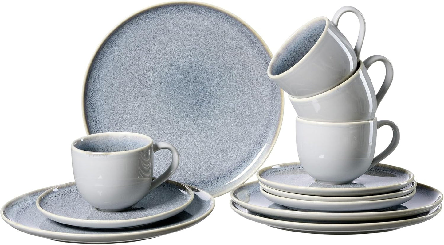 Ritzenhoff & Breker Skagen Stone koffieservies, 12-delig, grijsblauw