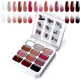 Gradiëntschildergel, 12 kleuren Ombre gelnagellak met 100 stuks nagelsponsen en 4 klauwen metalen grijper voor Franse manicure DIY nagelkunst, set I