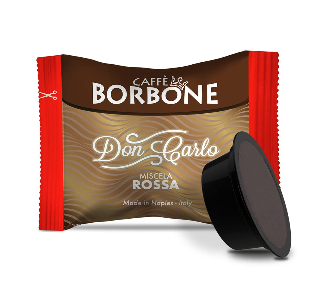 Caffè Borbone Kaffee Kapseln Don Carlo, Blue Mischung - 100 stück & Kaffee Kapseln Don Carlo, Rote Mischung - 100 stück - Compatibel met Kaffeemaschinen der Marke Lavazza®* A Modo Mio®*