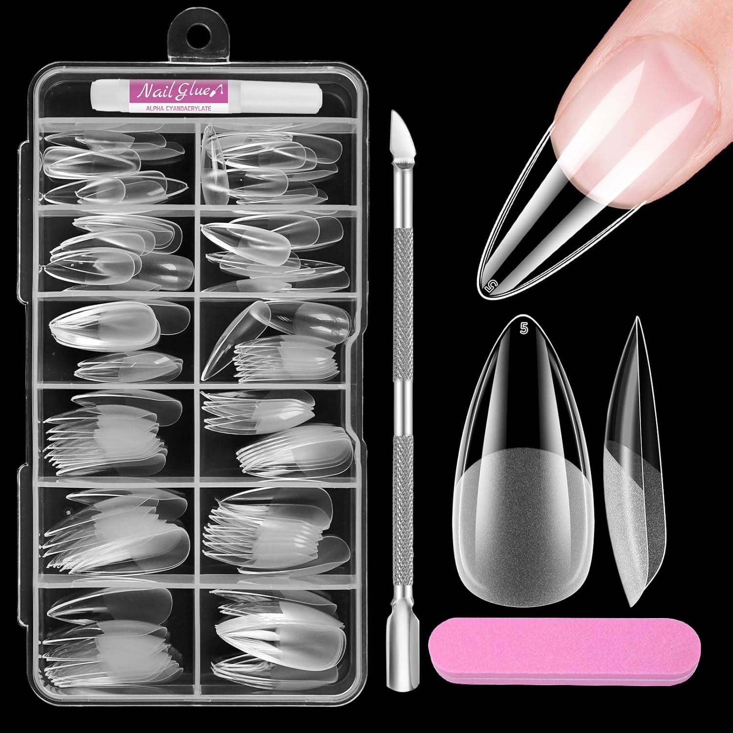 Volledige dekking korte nagels 120 stuks 12 maten Korte nageltips voor gelnagels Lijm op kunstnagels Lijm op nagelvijlset Nagelpolijstmachine Nagelriemschuiver