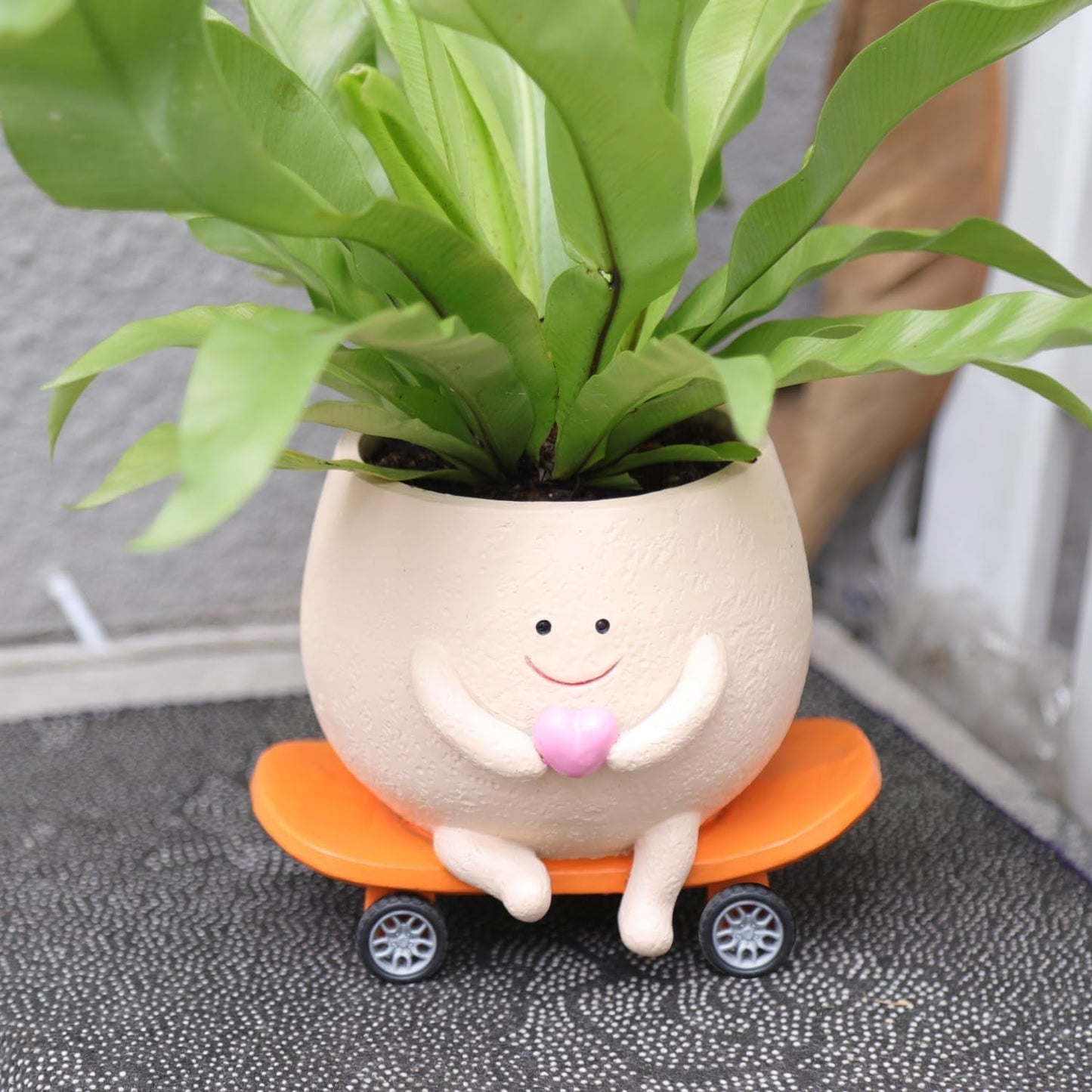 Smiley Gezicht Bloempotten Schattig Hars Hoofd Parelsnoer Bloempot Unieke Gitaar Binnen Buiten Succulente Bloempot Cadeau Idee voor mama