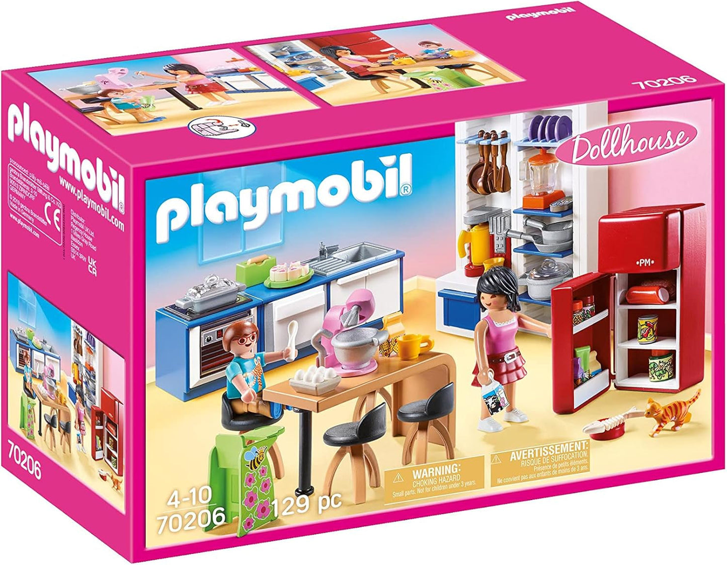 PLAYMOBIL poppenhuis 70209 Jeugdkamer met meisjesfiguur en accessoires, vanaf 4 jaar Poppenhuizen Naty Shop Keuken