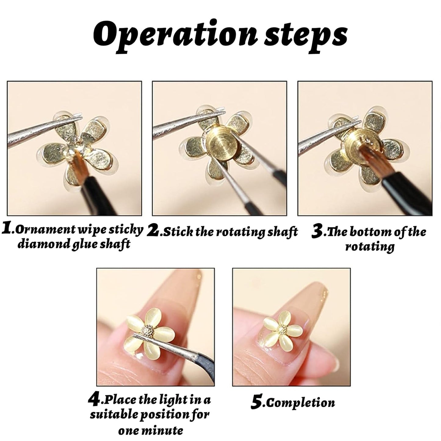 Nail Art Roterende Charme, 20 Stück Spinning Nail Charms Nagel Roterende Lager voor Nail Art Design DIY Crafting Schmuck Zubehör