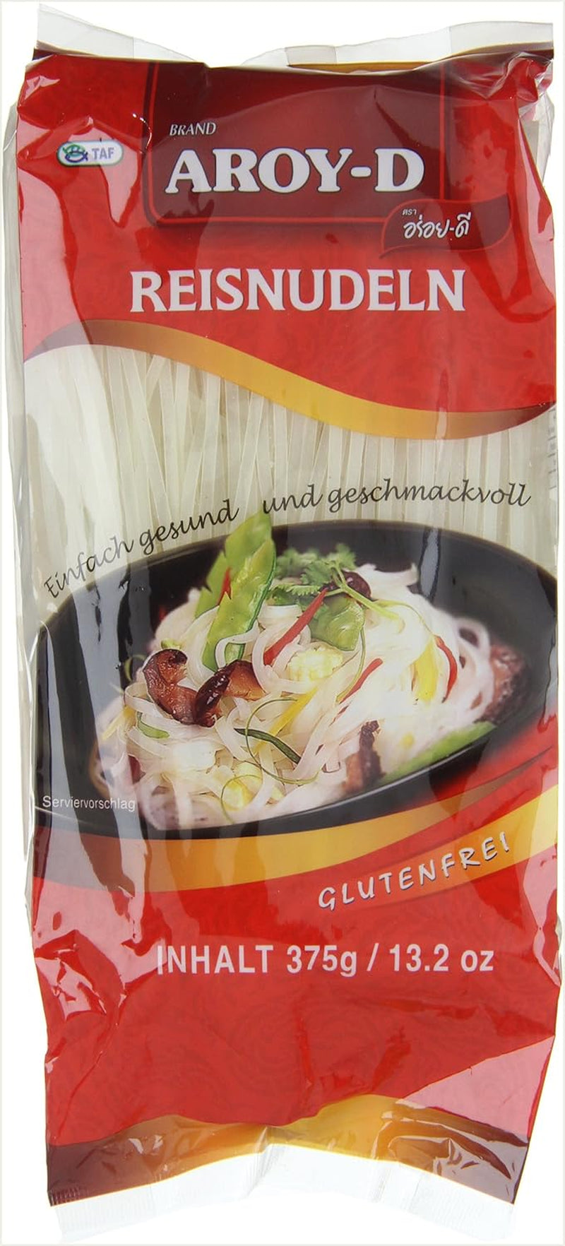 Aroy-D Rijstnoedels Glutenvrij 3 mm-verpakkingen (1 pak x 375 g)