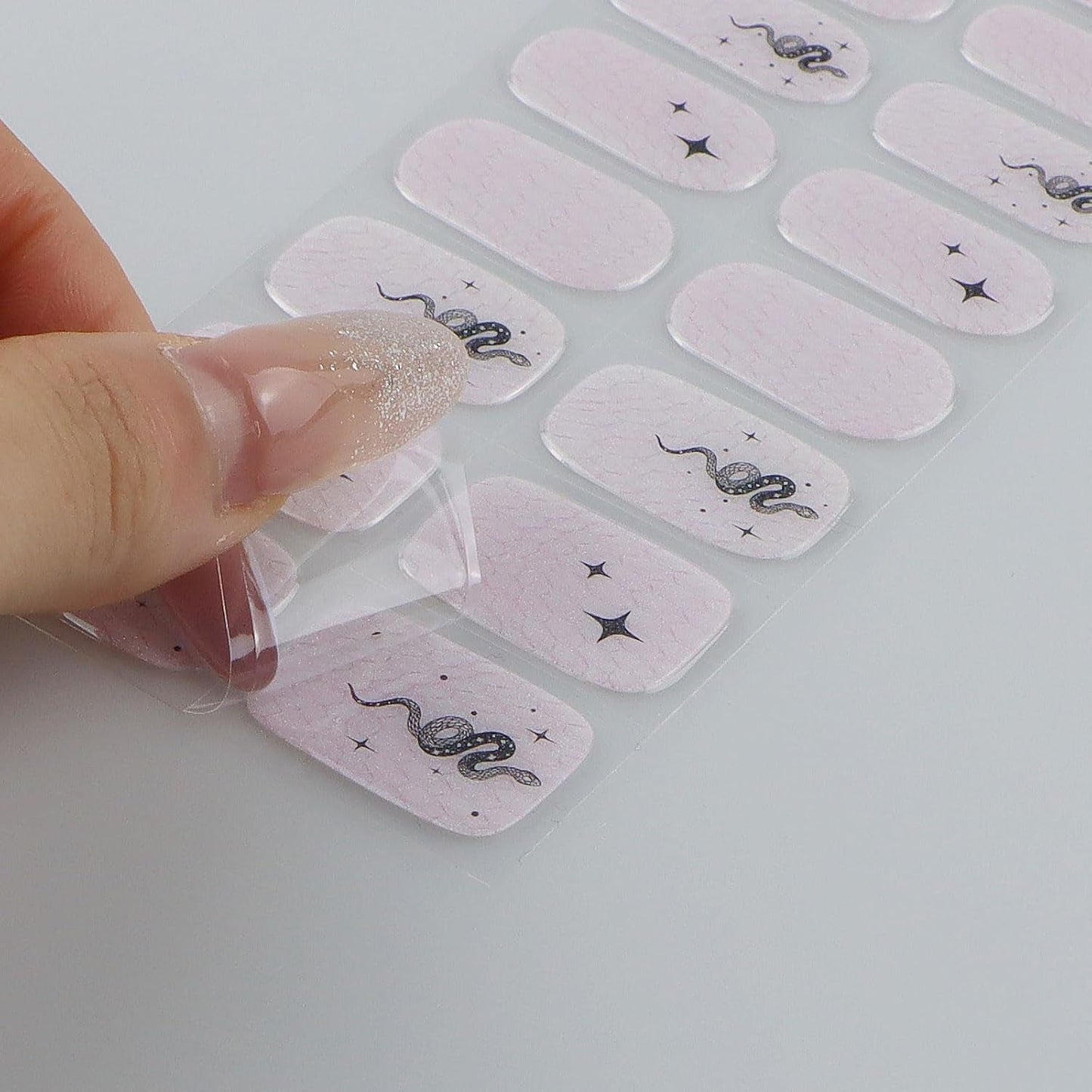 JMEOWIO Nagelfolie UV Hartend Schlange Stern UV Gel Nail Strips Nagelsticker Nagelaufkleber Nail Art Decoratie Nageldesign Zubehör