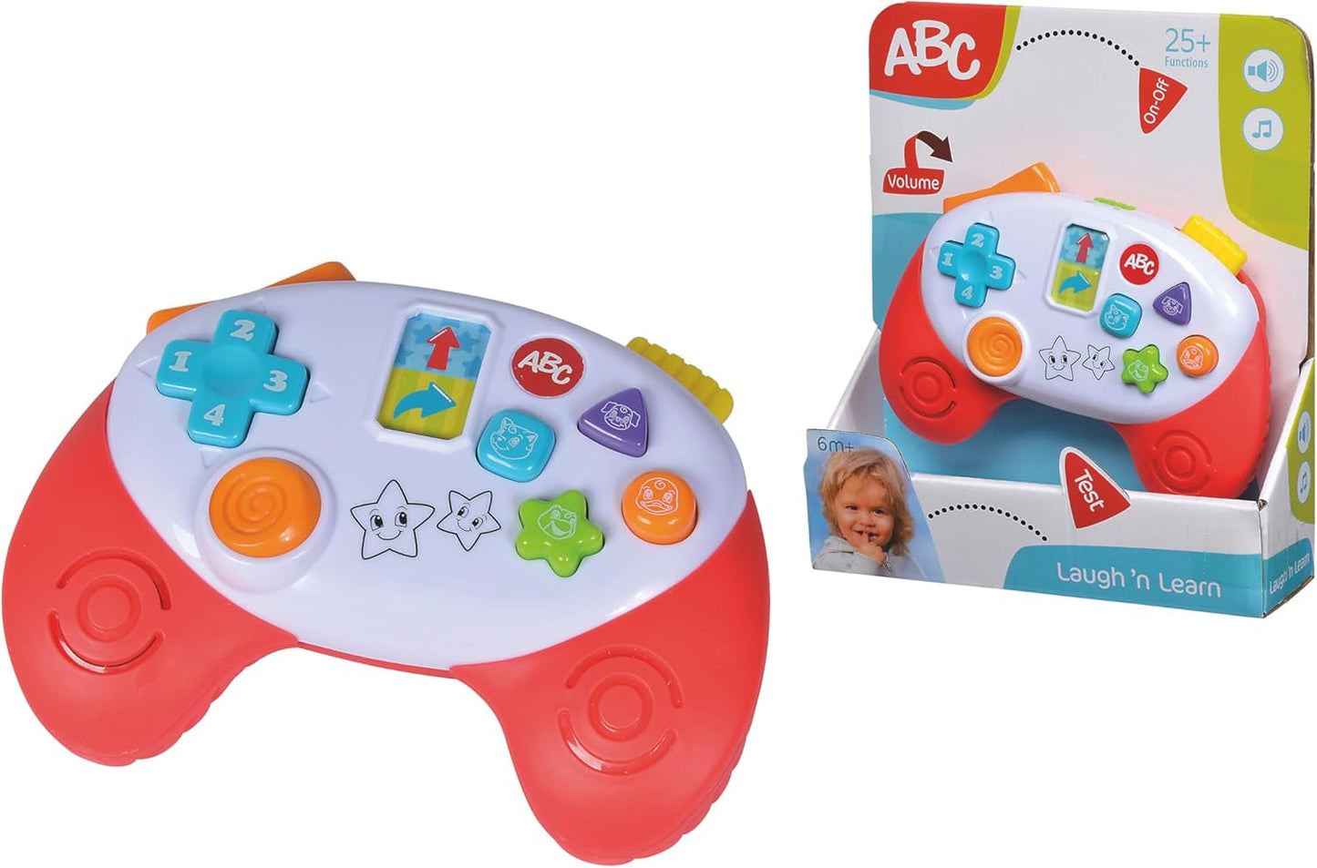 Simba 104010017 - ABC-gamecontroller, babyspeelgoed, dierengeluiden, liedjes, 20+ geluiden, vanaf 12 maanden, motoriek, speelconsole, peuterspeelgoed, speeltelefoon Bebe Toys Naty Shop