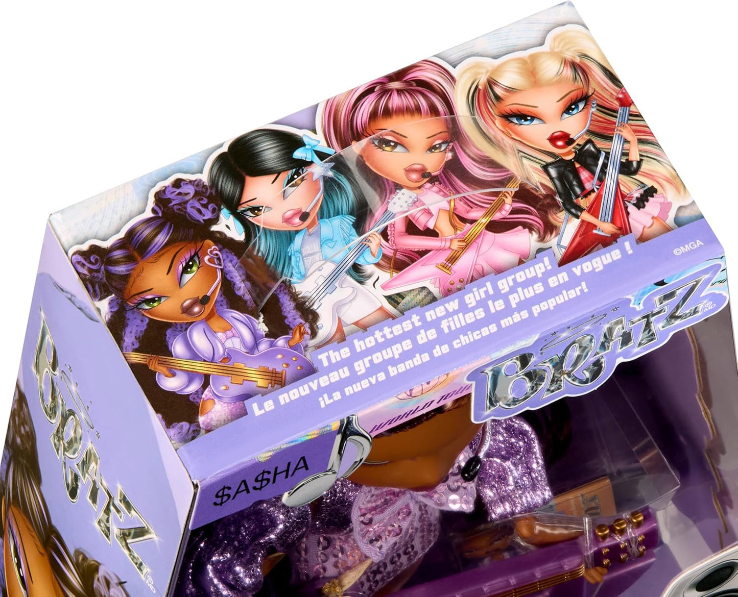 BRATZ Pop Starz Sasha – Modepop met sleutelhanger, outfit en muzikale accessoires om te verzamelen