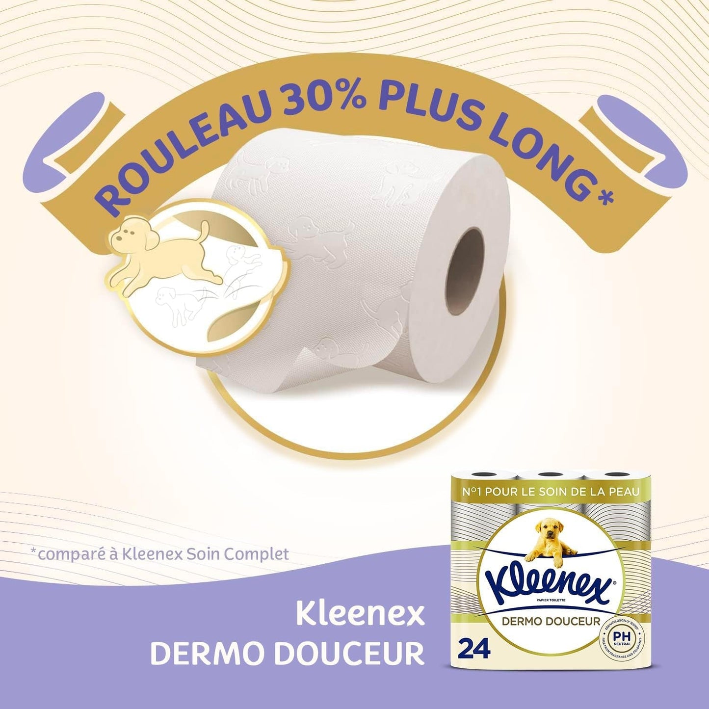 KLEENEX Dermo Douceur 4230420 Toiletpapier, 24 rollen (4 X 6 rollen) wit, 24 Unité (veel van 6)