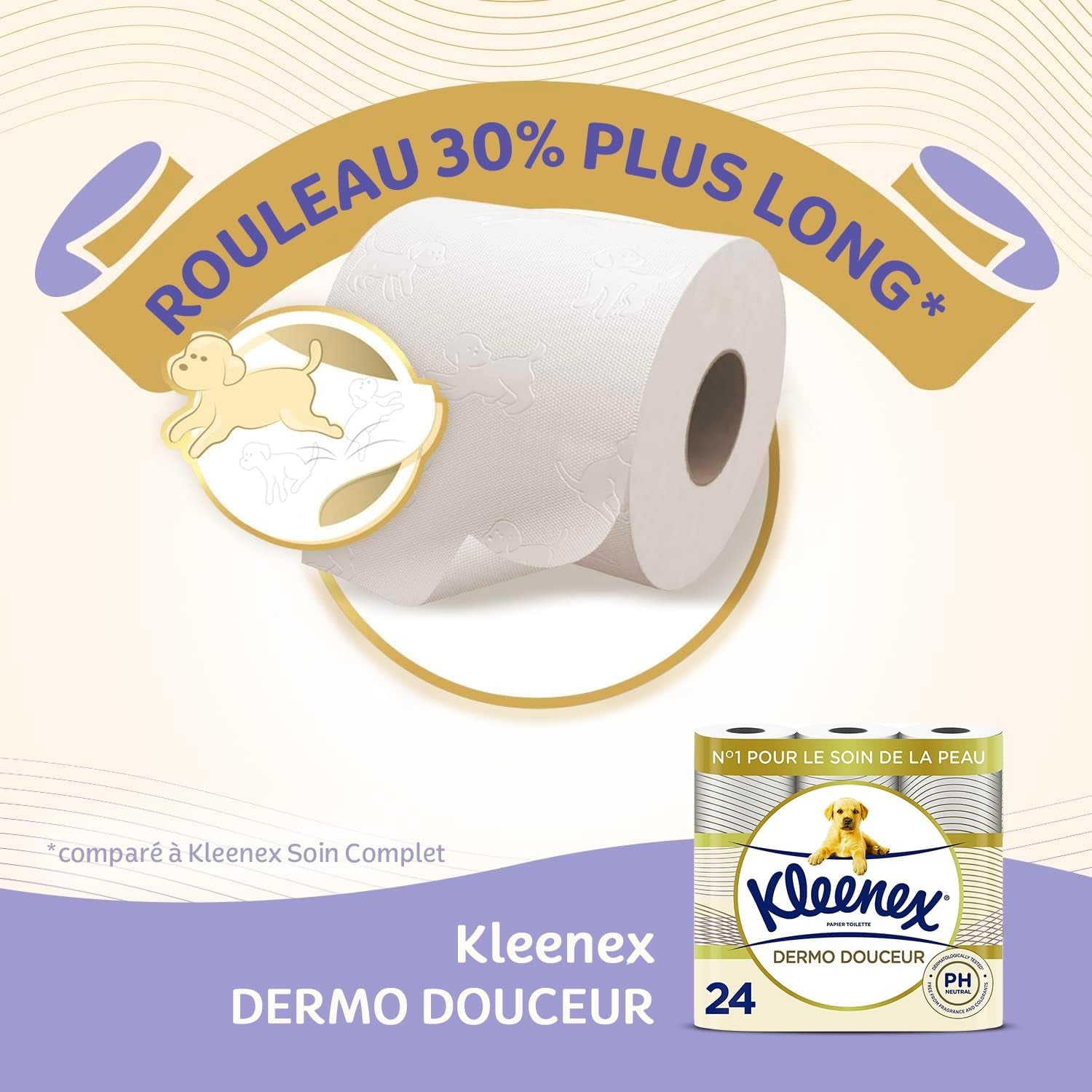 KLEENEX Dermo Douceur 4230420 Toiletpapier, 24 rollen (4 X 6 rollen) wit, 24 Unité (veel van 6)