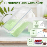 YASHE Voedselopslagpot met deksel, 12-delige plastic voorraadpottenset, BPA-vrij, 100% lekvrij, stapelbaar, doorzichtige voedselopslagdozen Naty Shop