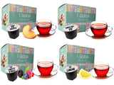 Caffè Vulcanus - 60 capsules theemengsel, smaak: Engelse thee, perzikthee, citroenthee en bessenthee - capsules compatibel met Nescafe Dolce Gusto