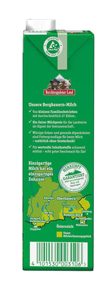 Berchtesgadener Land Haltbare Bergbauern-Milch, 1,5% Fett, 12er-pakket (12 x 1 l)