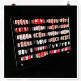 Nageldisplay van acrylglas met displaystrips en nanokleefstof, nageltipdisplay, transparante nail art-kleurenkaart, nail art-display, nageloefeningsdisplay (transparant)