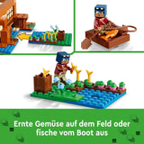 LEGO Minecraft Het Kikkerhuis, speelgoedhuis met figuren waaronder zombie, slijm en drenkeling, plus accessoires zoals speelgoedboot en werkbank, cadeau voor jongens en meisjes vanaf 8 jaar 21256 Bouwsets Besuche den LEGO-Store