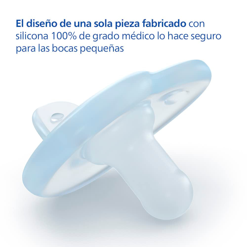 Philips AVENT Soothie - BPA-vrije fopspeen voor baby's van 0-6 maanden, blauw/lichtblauw (model SCF099/21)
