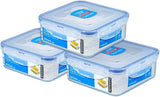 LocknLock PP Classic voedselbewaarpottenset 5-delig | 180 ml, 350 ml, 600 ml, 870 ml, 3,6 liter | 100% lucht- en waterdicht | zonder BPA | vriezer- en koelkastorganizer | vaatwasser- en magnetronbestendig Voedselbewaardozen Naty Shop Vierkant 3 st.