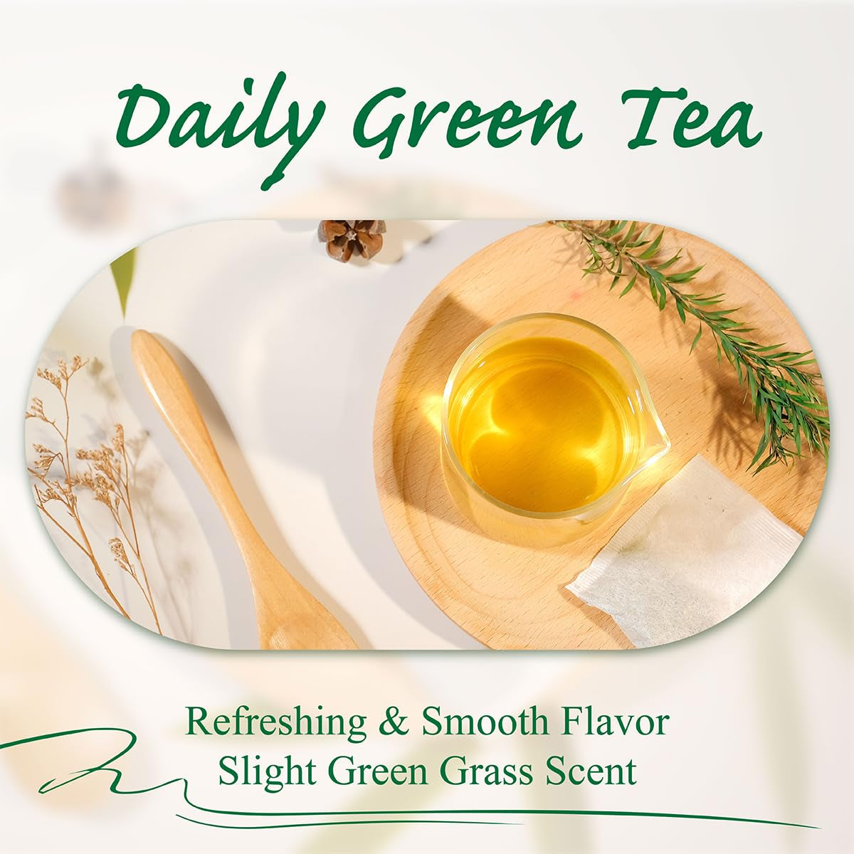 WEETEE Groene Theezakjes, 100 Stuks Groene Theezakjes, Pure Groene Thee, Super Antioxidant | Hersluitbare zakjes | Warme of koude bereiding