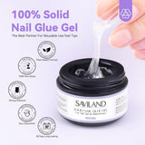 Saviland Solid Nail Tip Lijm: 2 stks 15G Kunstmatige Nagellijm Extra Sterke Lijm Druk Op Nagels UV Lijm Gel Nagellijm Voor Vrouwen Thuis Salon DIY UV/LED Lamp uitgehard
