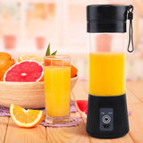 Mixer Smoothie Maker Tragbarer Entsafter: 380Ml Standmixer Persönlicher Shaker Proteinshake Mit 6 Edelstahlmesser Tragbar-Bpa-Freie Mit USB-Mixbecher Voor Shakes,Saftoutdoor,Schwarz Bucatarie Naty Shop
