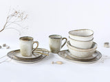CreaTable, 23769, CLOUDY-serie, Zand, 10-delige serviesset, porseleinen combinatieservies, vaatwasmachine- en magnetronbestendig, kwaliteitsproductie