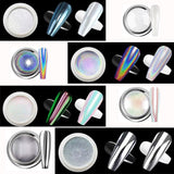 Chrome Nagelpoeder Aurora Ice Shimmer Chroom Pigment Poeder 4PCS Chroom Poeder Nägel Nail Art Nageldesign