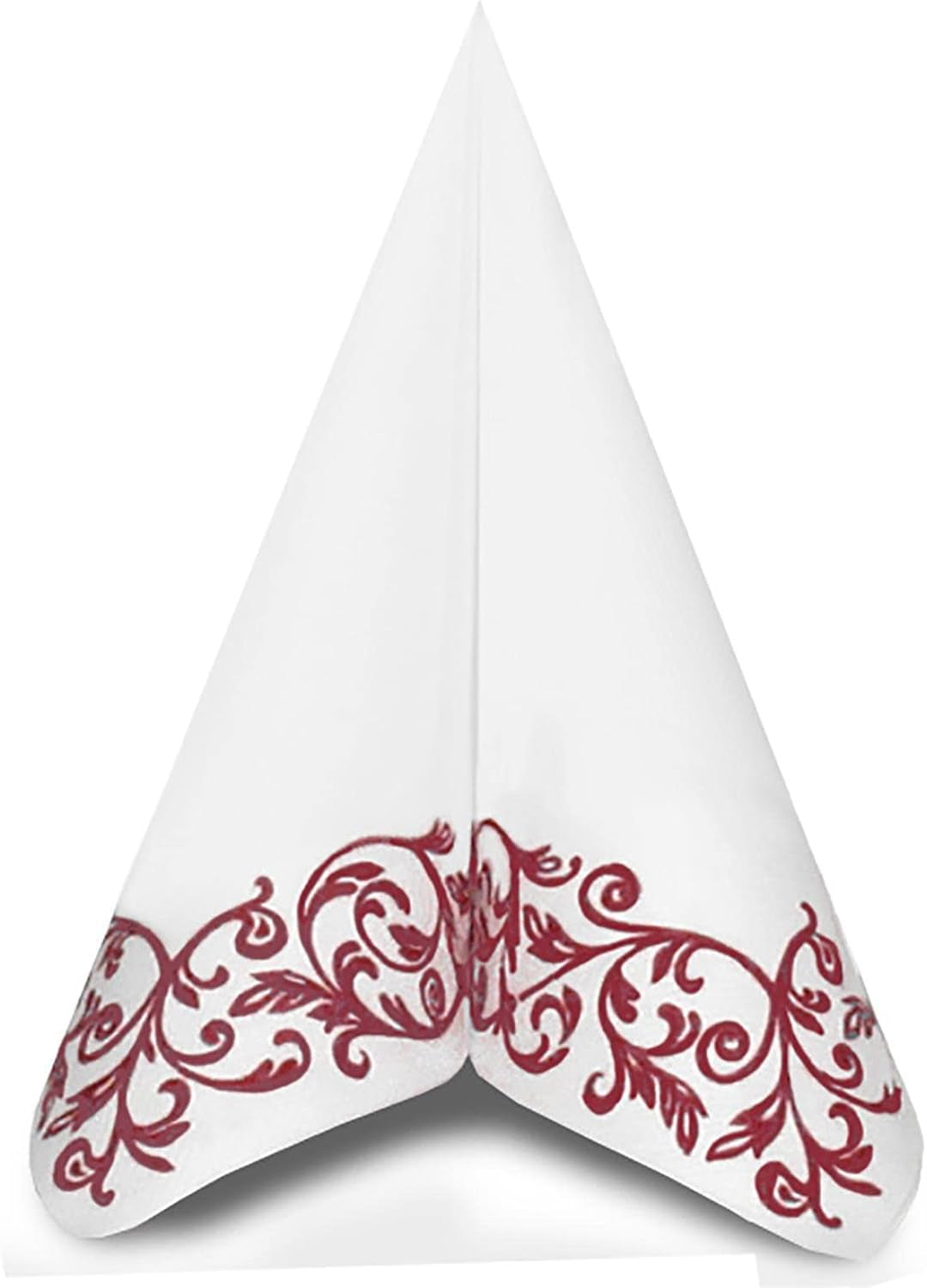 Shoptoria Rob Bordo donkerrode servetten met ornamenteel patroon - tafeldecoratie / bruiloft - 50 X vouwservetten, 40 X 40 cm