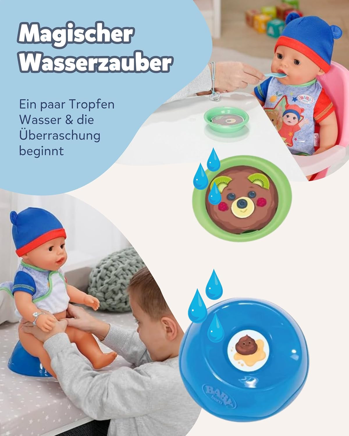BABY Born Jonas - babypop 43 cm - 10 functies inclusief accessoires en matras - Werkt volledig zonder batterijen - Geschikt voor kinderen vanaf 3 jaar