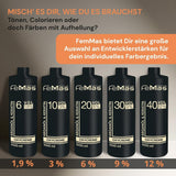 FemMas Oxycreme in 6% 1000 ml I Oxidatiemiddel voor haarkleuring en verven I Gemakkelijk aan te brengen en optimale fixatie I Ontwikkelaar voor uniforme resultaten in salonkwaliteit I Ontwikkelaar voor haarkleuring Haarverf Naty Shop