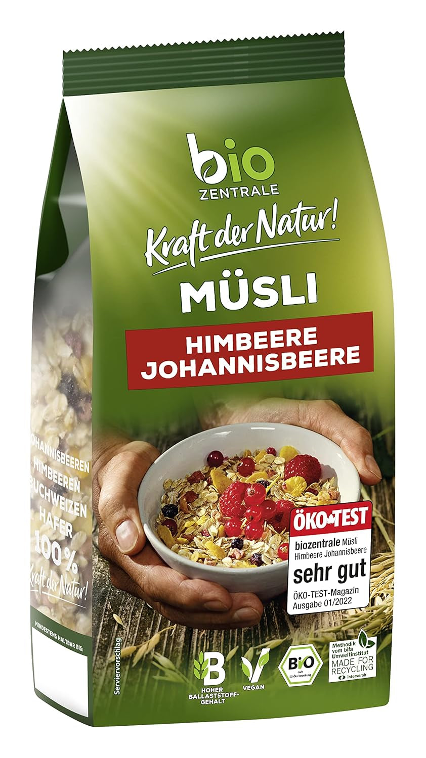 Biocentrale Muesli met pure chocolade | 500g Biologisch Veganistisch | Ideaal voor het ontbijt en je kopje meeneemmuesli | Alternatief voor mueslirepen