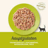 Applaws 100% natuurlijke Premium-Nassfutter für Katzen, Thunfischfilet mit Algen in Brühe - Verpakking met 24 x 156g Dosen
