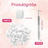 100 Stk Nail Art Schwamm Mit Metallgreifer, Nailart-Zubehör, Baby Boomer, Rendering-Werkzeuge Mit Greifer-Blöcken, Maniküre-Gradient Nail Art Schwamm, voor Pinselset, Nägel, Nageldesign-Zubehör