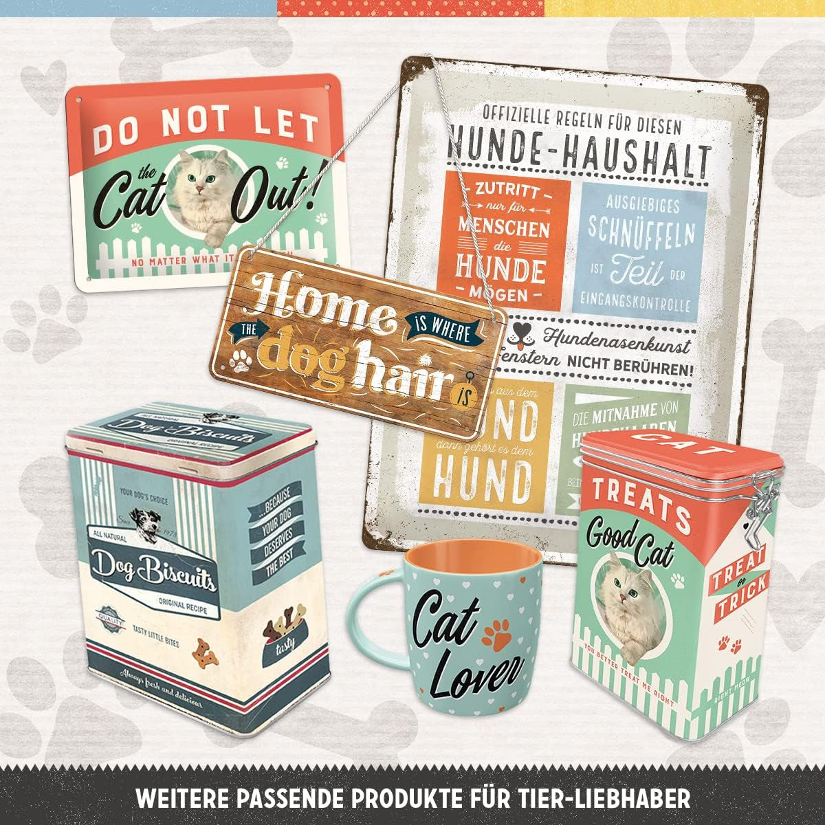 Nostalgic-Art Retro opbergdoos XL, 4 l, Hondenvoer - cadeau-idee voor hondenbezitters, opbergdoos voor droogvoer, vintage design Voedselbewaardozen Naty Shop