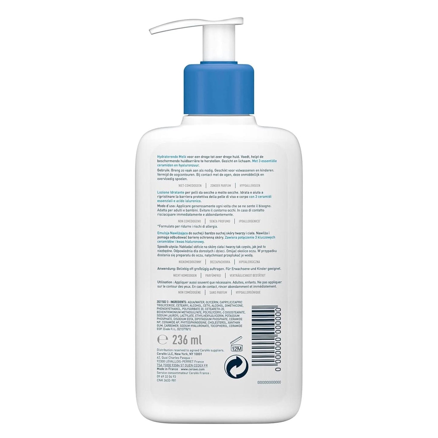 Cerave bodylotion met doseerpomp, geschikt voor atopische dermatitis en droge of zeer droge huid, 236 ml Cosmetica en Schoonheid Naty Shop