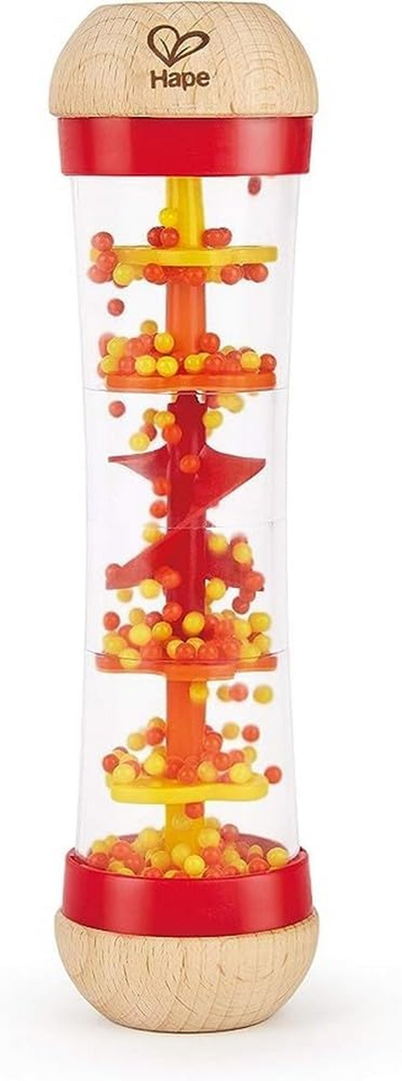 Hape regenmaker | mini muzikaal speelgoed met houten belletjes, blauw Baby Toys Naty Shop Rood