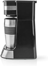 NEDIS Espressor - Gefilterde koffie - 0,4 l - 1 Kopje - Timer - Zwart/Zilver