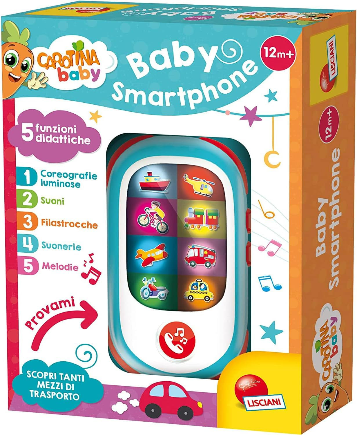 Liscianigiochi 95032 Carotina Baby-smartphone LED, Niet van toepassing, S Jucarii Bebe Naty Shop Standaard titel