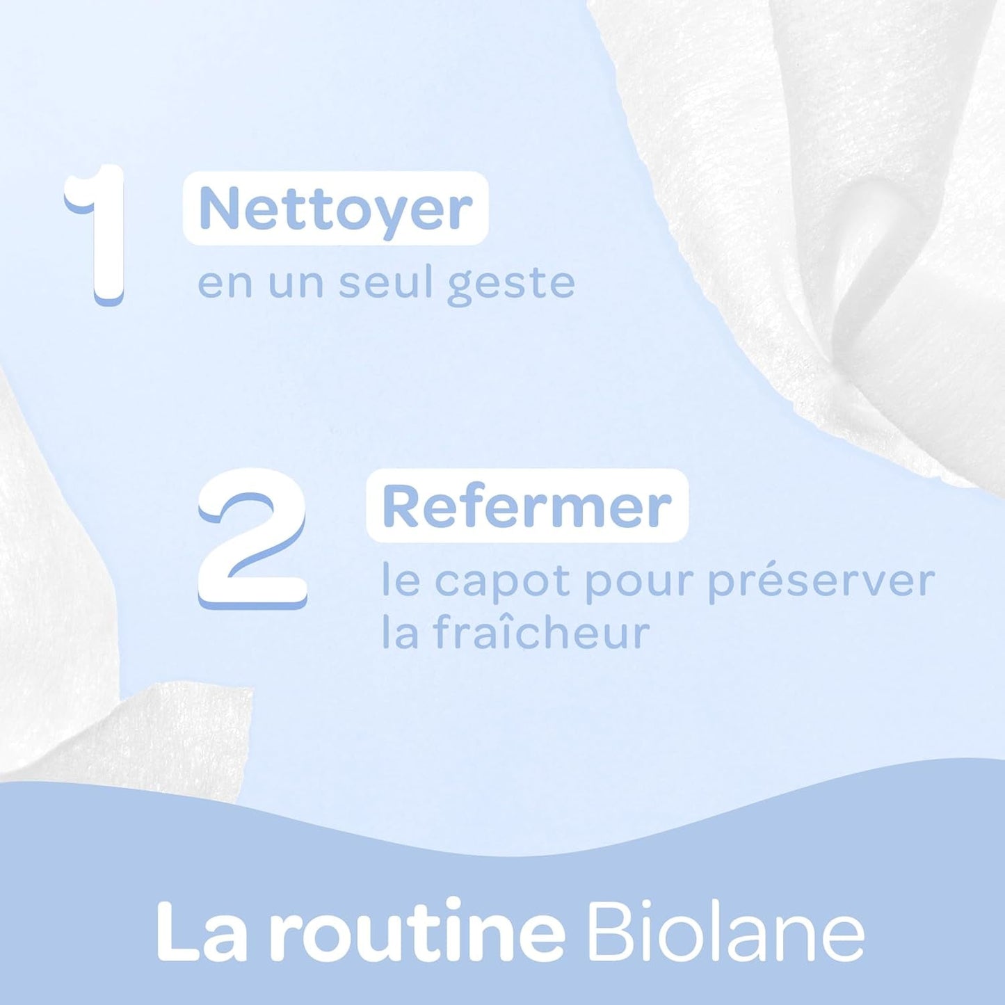BIOLANE - Babydoekjes met water - 225 doekjes - 3 x 75 stuks - Zachte en effectieve reiniging - Vanaf de geboorte - Franse kwaliteit