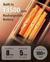 CONQUECO 12V auto-espressomachine: draagbare espressomachine met batterij voor kamperen en reizen - Snelle verwarming in 2,5 minuten - 8 espressokopjes in één keer opladen