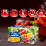 Babcia Jagoda - Vruchtenthee "Fruchtige Verführung" - 20 theezakjes - Met hibiscus, appel, appelbes, braam, rozenbottel, sinaasappelschil - Intense fruitsmaak, cafeïnevrij, vegan, natuurlijk, Cay - 40G