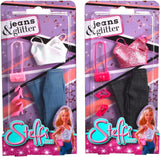 Simba Steffi Love Jeans & Glitter Bijpassend op 2 manieren EEN Item inbegrepen Glittertop met jeans en modeaccessoires voor poppen van 29 cm Pop niet inbegrepen Leeftijden 3+