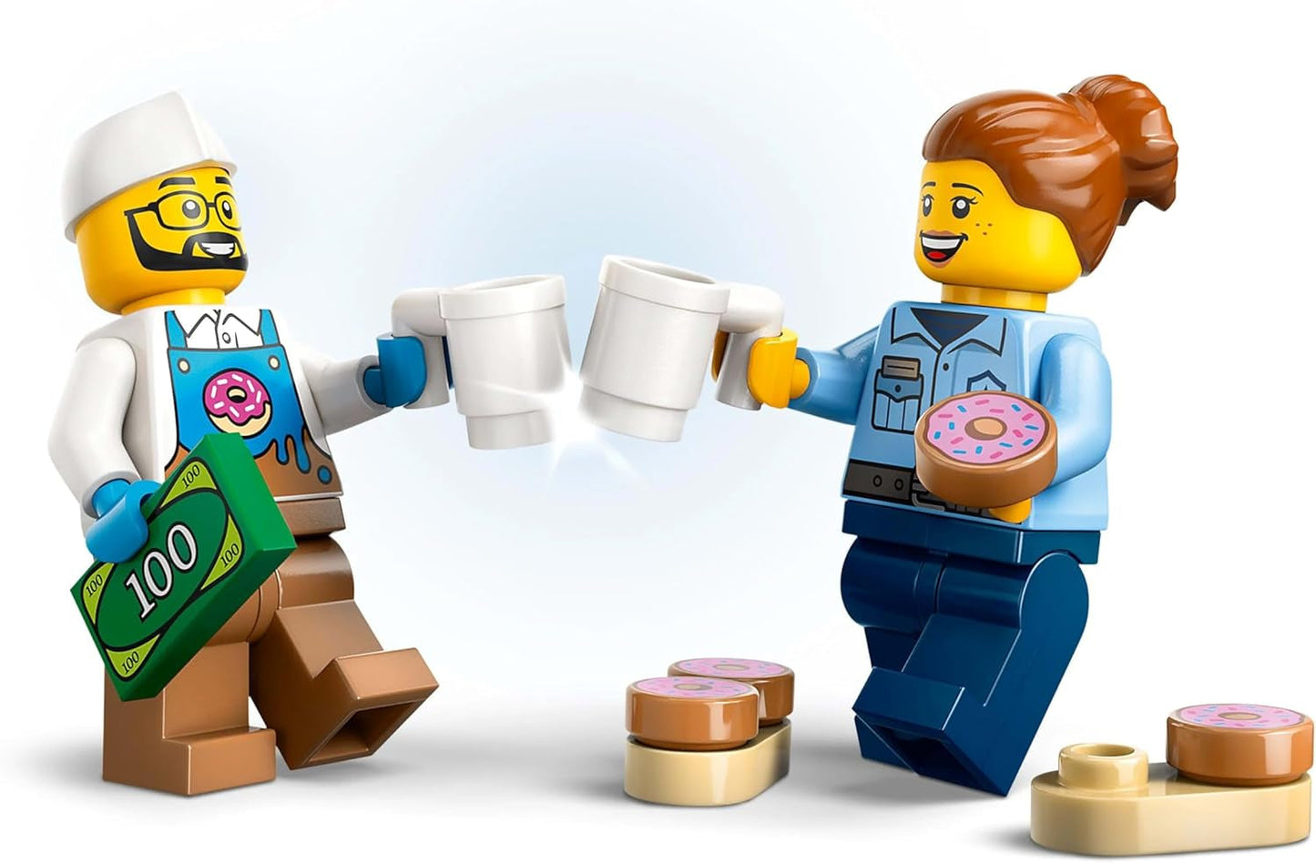 LEGO City Donut Truck - Speelgoedfoodtruck met 2 minifiguren van de politie - Constructiespeelgoed voor jongens en meisjes vanaf 5 jaar - Cadeau-idee voor verjaardagen en feestdagen 60452 Bouwsets Besuche den LEGO-Store