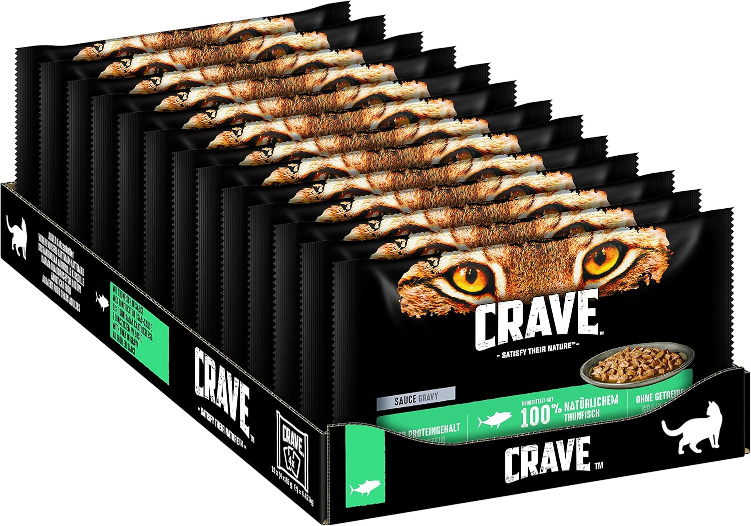CRAVE Katze Portionsbeutel Multipack Saus met Tonijn 13 x 4x85g