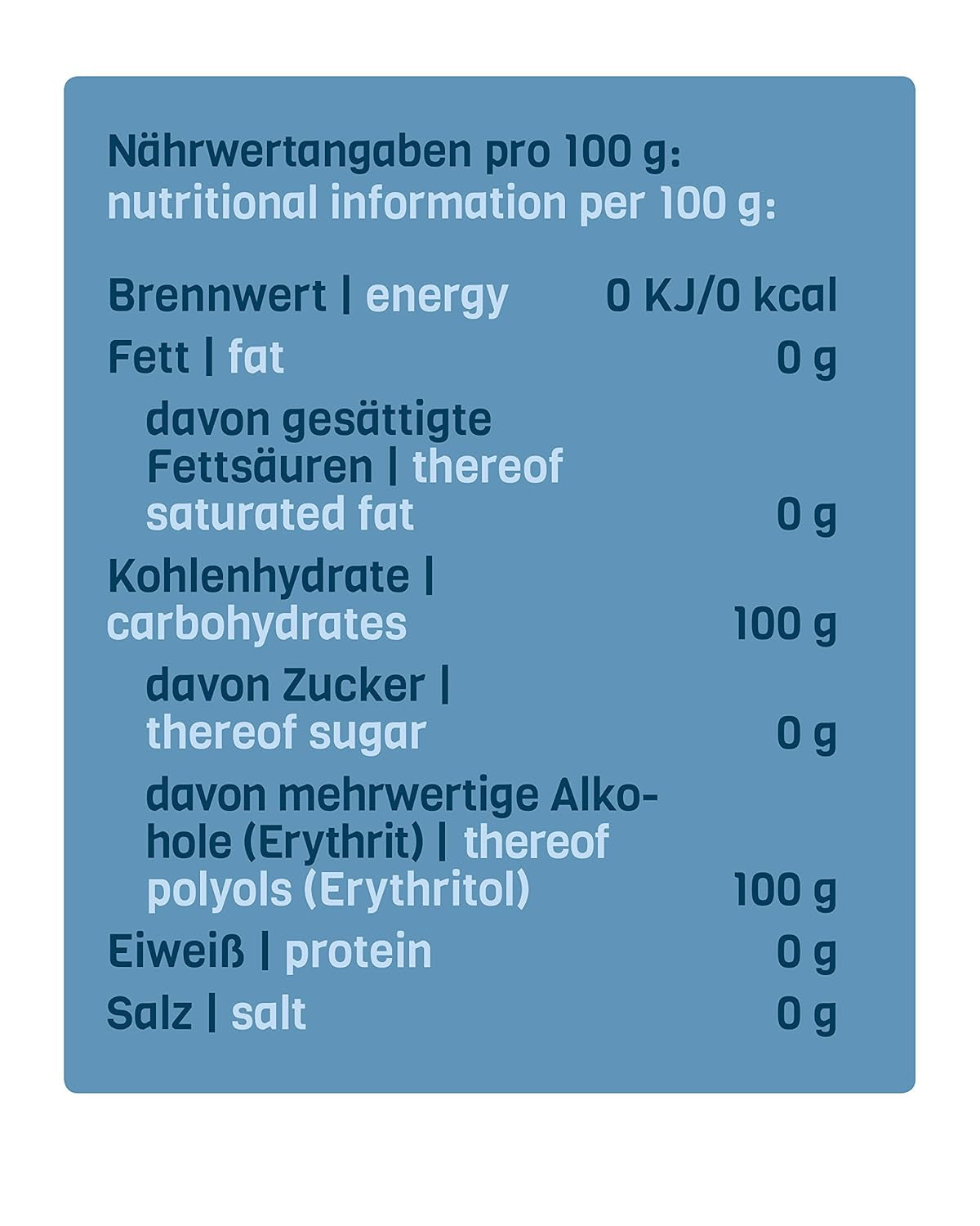 Nosugarsugar Erythrit Puder Streudose - Puderzuckerersatz Kalorienfrei, 19Er-pakket (19 X 250 G) Zoetstoffen Naty Shop