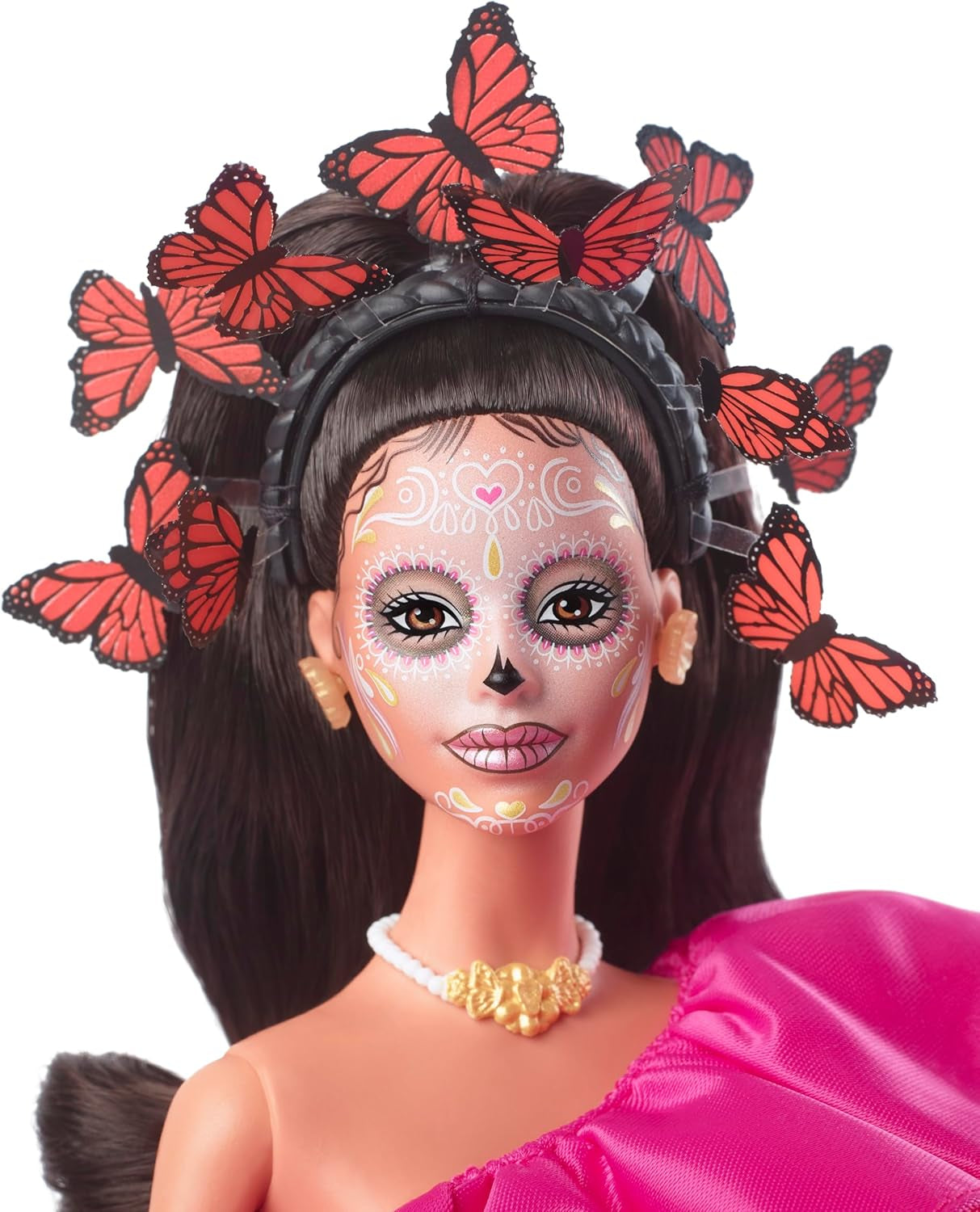Dag van de Doden Barbiepop - Limited Edition met traditionele kleding en sieraden, inclusief standaard en verzamelcertificaat, voor verzamelaars en fans vanaf 6 jaar, HJX14