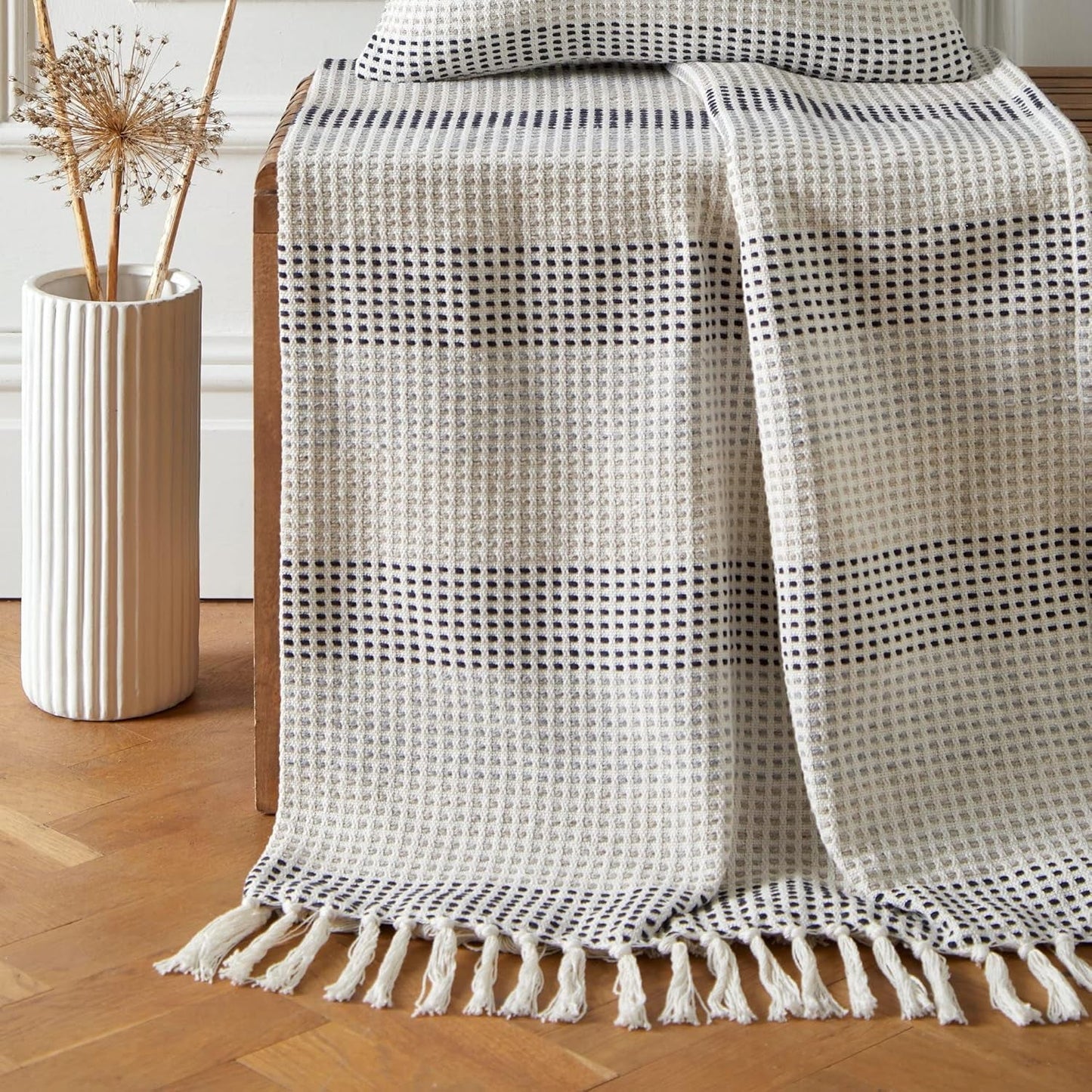 Loft Reva sprei, 100% gerecycled katoen, 130 x 180 cm, Paprika bedden en dekens Appletree Navy 130 cm x 180 cm