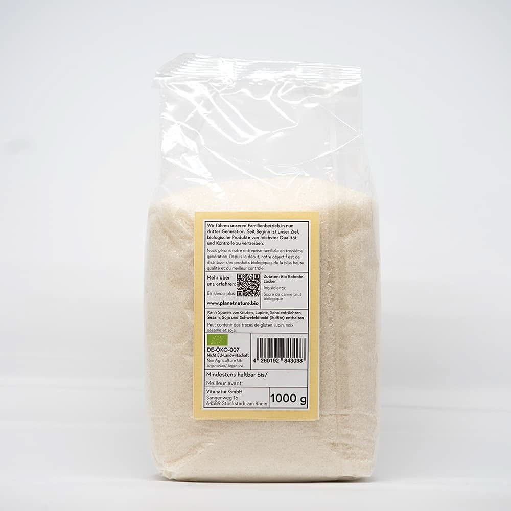 Rauwe biologische rietsuiker, 1 Kg Zoetstoffen Naty Shop