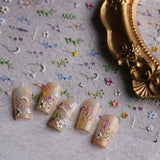 JMEOWIO 3D Nagelsticker Blume Frühling Sommer Floral Nail Art Sticker Selbstklebend Nagelaufkleber 5D Stereoskopische Decoratie Nageldesign Zubehör 1 Blatt